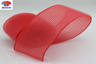Red Nylon Heated Hook And Loop Hair Rollers / Hair Band For Women , Self Grip