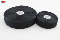 Black Durable 100mm Sew On Hook And Loop Fastener Straps In Roll , strong sticky
