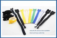 Adjustable double sided Hook Loop Cable Ties , colourful Cable Cord Ties 15*200mm