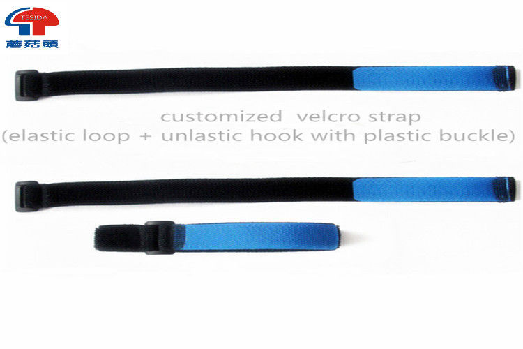 Custom Black Loop Strap Fastener / Strong Colored Hook & Loop Tape for fabric