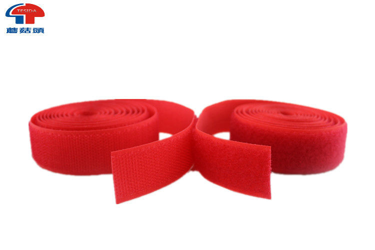 Red 2 Inch Wide Sew On hook and loop Straps Roll For Medical , Eco - friendly