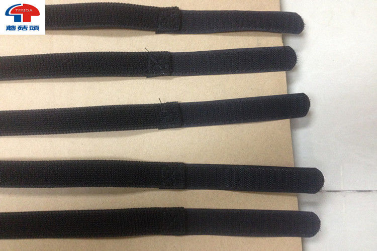 Eco Friendly Elastic Hook And Loop Strap Self Stick Touch fastener Black