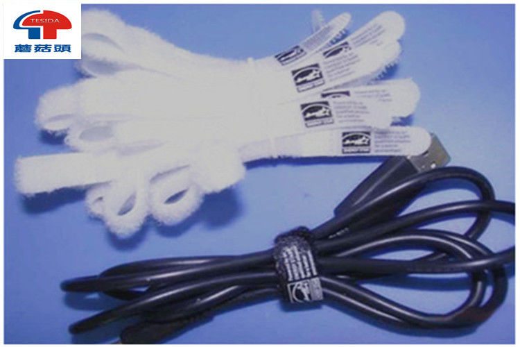 Heavy Duty White Hook Loop Cable Ties Bulk ,  Reusable Cable Ties