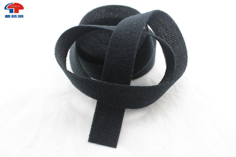 Black Magic Tape Soft Nylon Loop Fabric For Baby Diapers , Comfortable