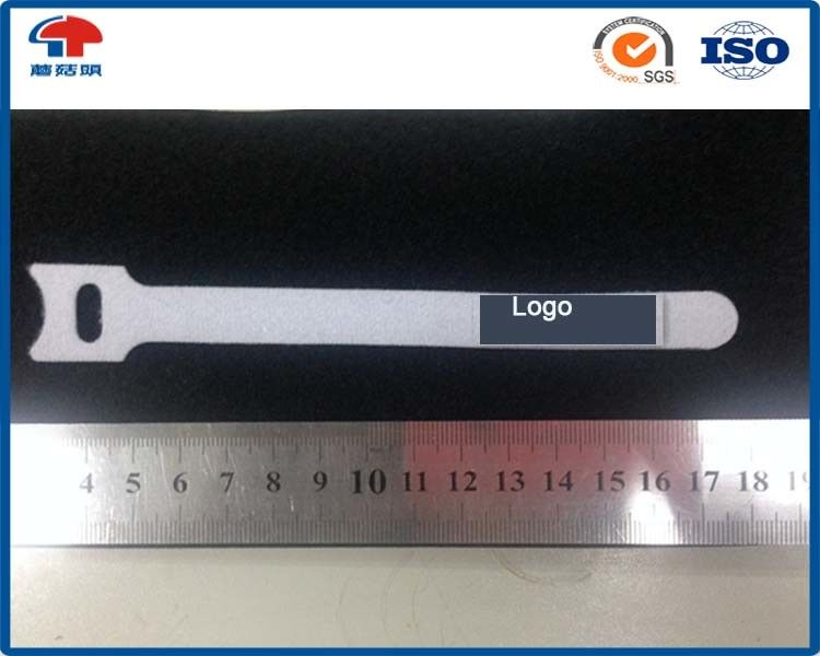 12.5mm * 150mm White releasable cable tie Hook Loop with label use on electric wire and cable