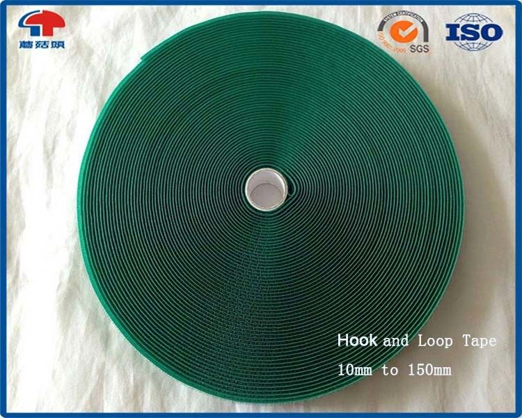 20MM Green Sew On Hook and Loop Tape , Straps 25M Per Roll For Bags and Garments