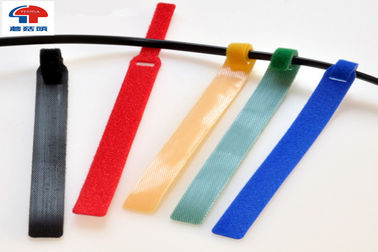 Reusable Nylon Adjustable double sided hook loop Cable Ties , self locking
